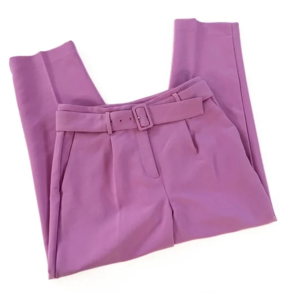 Ann Taylor Pants Womens 6 High Rise Belted Tapered Leg Career Classic - Picture 2 of 8